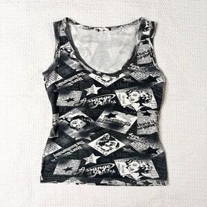 old hollywood AOP graphic tank